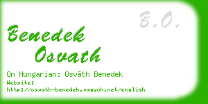 benedek osvath business card